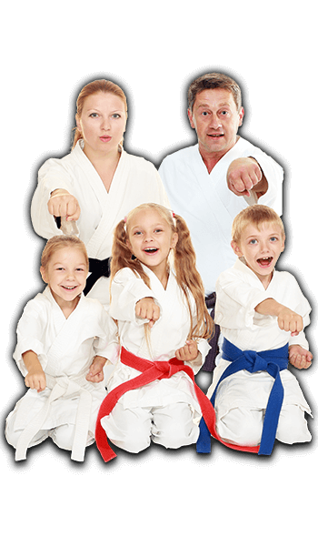 Martial Arts Lessons for Families in Falls Church VA - Sitting Group Family Banner