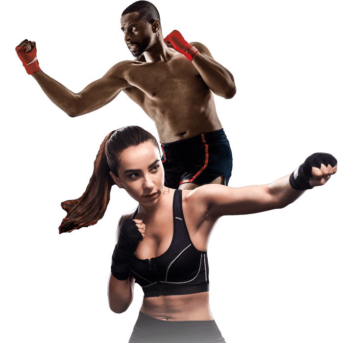 Mixed Martial Arts Lessons for Adults in Falls Church VA - Man and Woman Punching Hooks